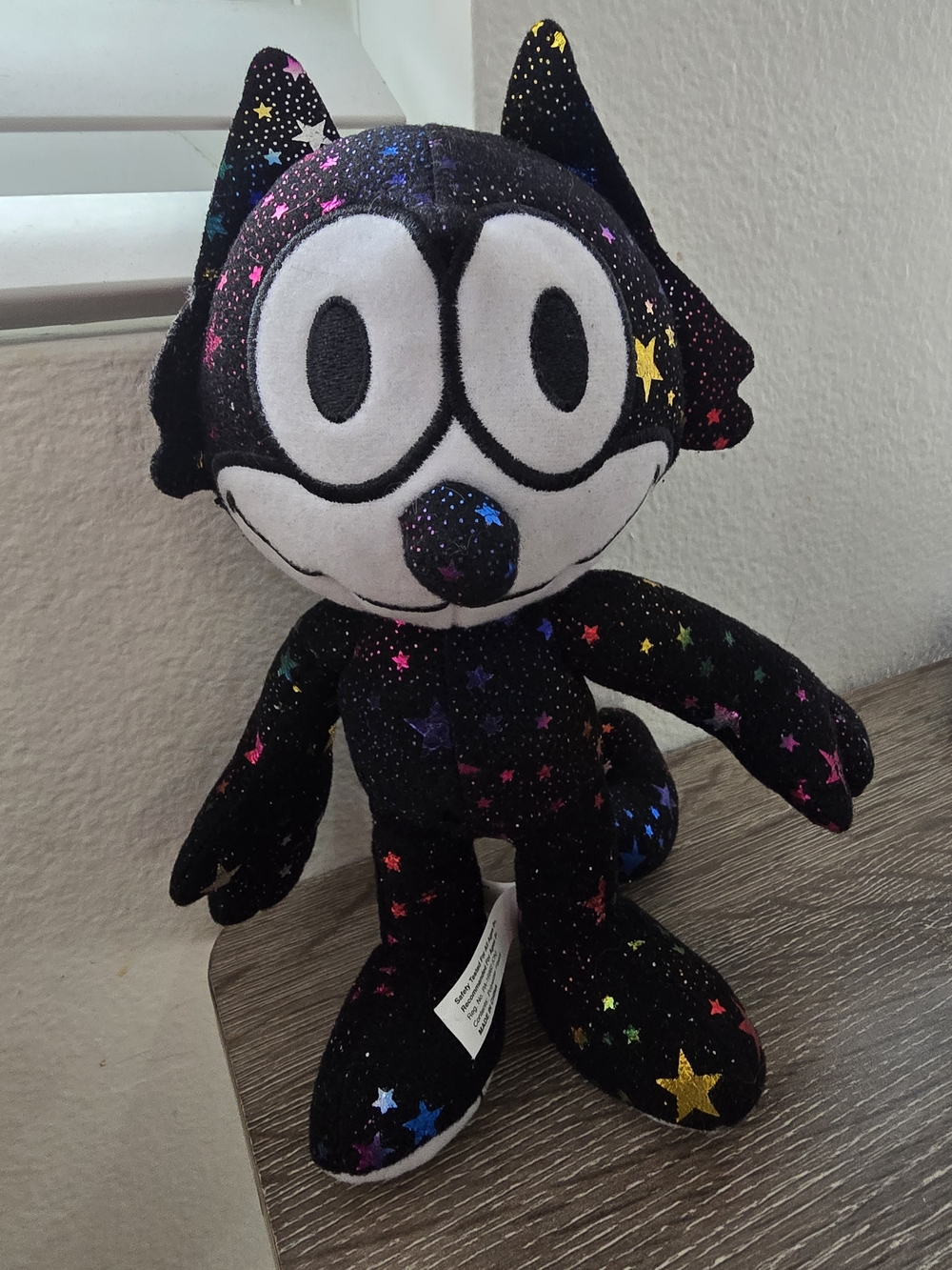 Felix The Cat Black Star Print Plush Character Toy Kids